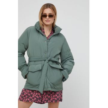 Vero Moda geaca femei, culoarea verde, de iarna