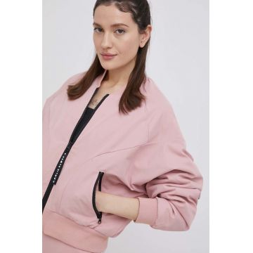 adidas Performance geaca bomber X Karlie Kloss HB1456 femei, culoarea roz, de tranzitie