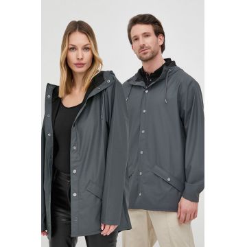 Rains geaca 12010 Jacket culoarea gri, de tranzitie