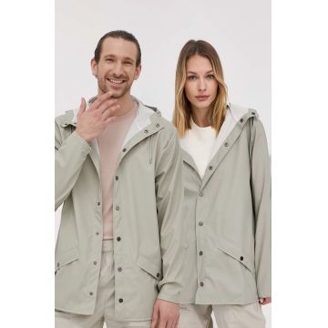 Rains geaca 12010 Jacket culoarea verde, de tranzitie