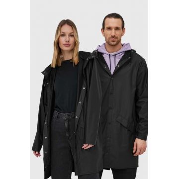 Rains geacă 12020 Long Jacket culoarea negru, de tranziție 12020.01-Black