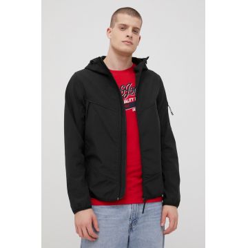Tom Tailor geaca barbati, culoarea negru, de tranzitie Tom Tailor geaca barbati, culoarea negru, de tranzitie