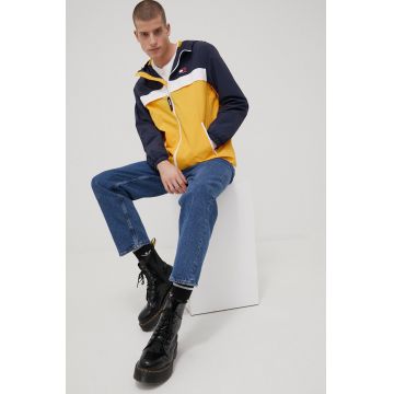 Tommy Jeans geaca barbati, culoarea galben, de tranzitie