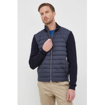 Woolrich geaca de puf barbati, culoarea albastru marin, de tranzitie Woolrich geaca de puf barbati, culoarea albastru marin, de tranzitie