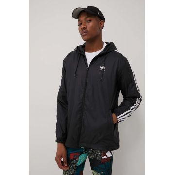 adidas Originals geaca HB9489 barbati, culoarea negru, de tranzitie