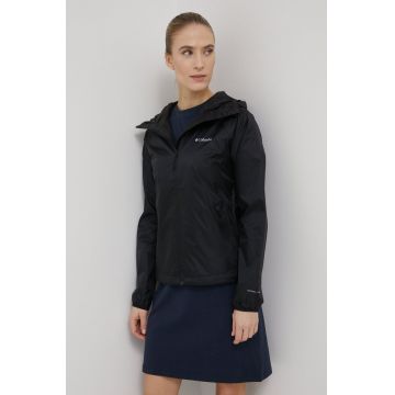 Columbia geaca de ploaie Ulica Jacket femei, culoarea negru, de tranzitie