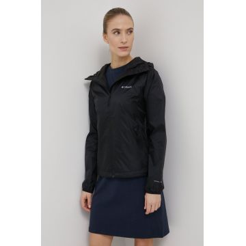 Columbia geacă de ploaie Ulica Jacket femei, culoarea negru, de tranziție 1718001-031