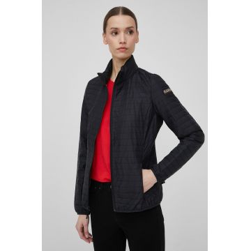 Napapijri geaca femei, culoarea negru, de tranzitie Napapijri geaca femei, culoarea negru, de tranzitie