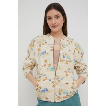 Billabong geaca femei, culoarea bej, de tranzitie