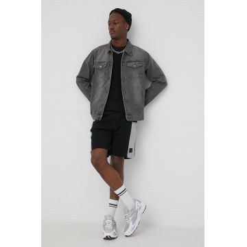 Brave Soul geaca jeans barbati, culoarea gri, de tranzitie