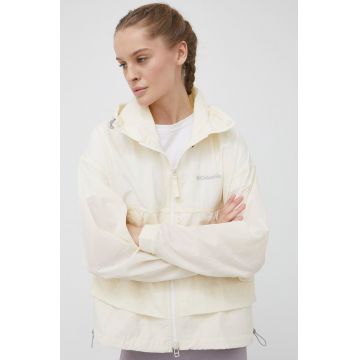 Columbia windbreaker Paracutie culoarea bej, de tranzitie, oversize