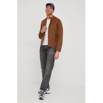 Jack & Jones geaca barbati, culoarea maro, de tranzitie