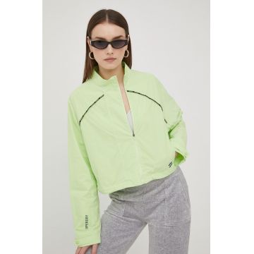 Superdry geaca femei, culoarea verde, de tranzitie