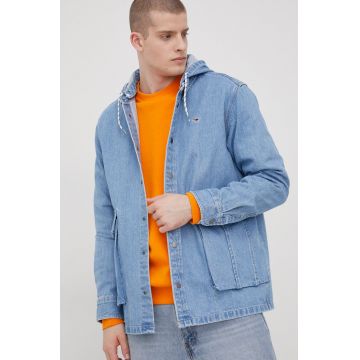 Tommy Jeans geaca jeans barbati, de tranzitie, oversize