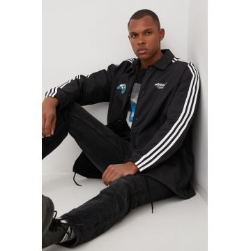 adidas Originals geaca HF4895 barbati, culoarea negru, de tranzitie