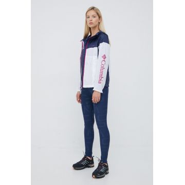 Columbia windbreaker culoarea alb, de tranzitie