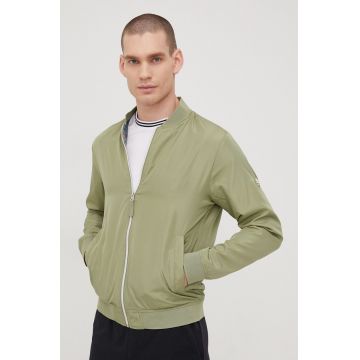 Jack & Jones geaca bomber barbati, culoarea verde, de tranzitie