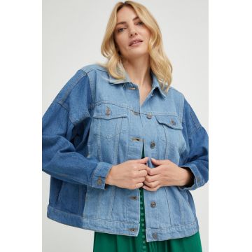 Answear Lab geaca jeans femei, de tranzitie, oversize