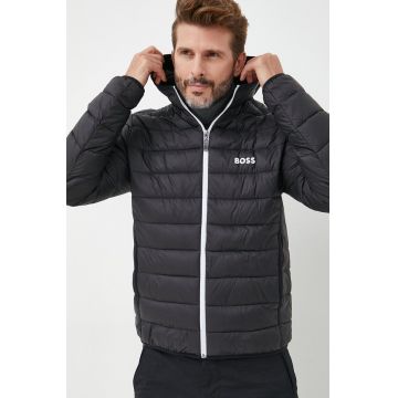 BOSS geaca BOSS ATHLEISURE barbati, culoarea negru, de tranzitie