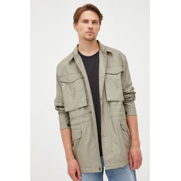 G-Star Raw geaca barbati, culoarea verde, de tranzitie, oversize