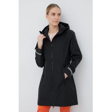 Helly Hansen geaca de ploaie Lisburn femei, culoarea negru, de tranzitie