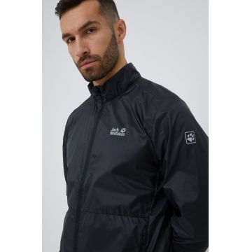 Jack Wolfskin windbreaker Pack & Go culoarea negru