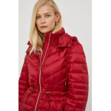 MICHAEL Michael Kors geaca de puf femei, culoarea rosu, de tranzitie