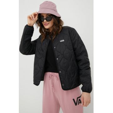 Vans geaca cu doua fete femei, culoarea negru, de tranzitie