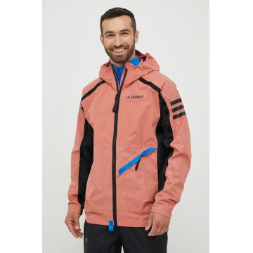 adidas TERREX jacheta de exterior Utilitas culoarea portocaliu, de tranzitie