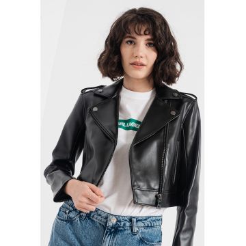 Jacheta biker crop din piele ecologica KL X AMBER VALLETTA