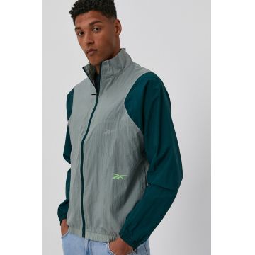 Reebok Geacă GL3243 bărbați, culoarea verde, de tranzitie