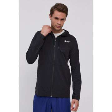 Reebok Geacă GT3261 bărbați, culoarea negru, de tranzitie