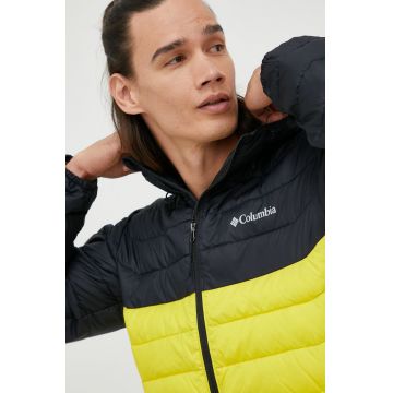 Columbia geaca sport Powder culoarea galben, de iarna