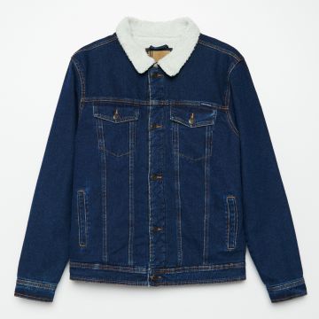 Cropp - Jachetă de denim cu căptușeală - Bleumarin