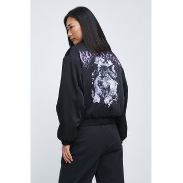 Medicine geaca bomber femei, culoarea negru, de tranzitie