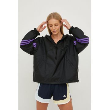 adidas Performance windbreaker Back To Sport culoarea negru, de tranzitie, oversize