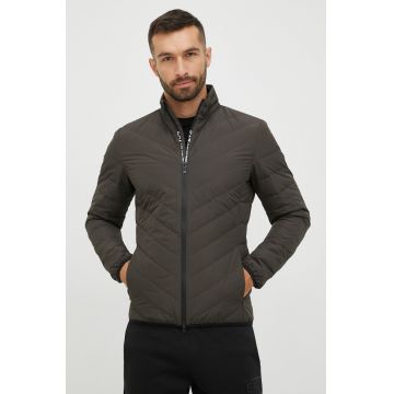 EA7 Emporio Armani geaca de puf barbati, culoarea gri, de iarna