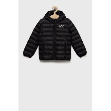 EA7 Emporio Armani geaca de puf pentru copii culoarea negru