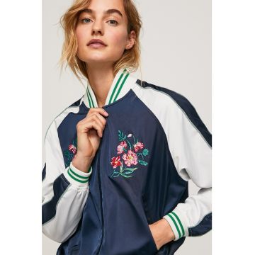 Jacheta bomber cu broderii florale Abigail