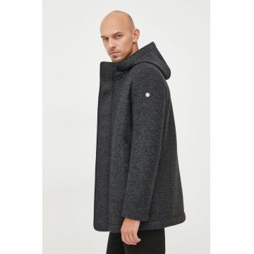 Manuel Ritz jacheta bomber din amestec de lana culoarea negru, de tranzitie