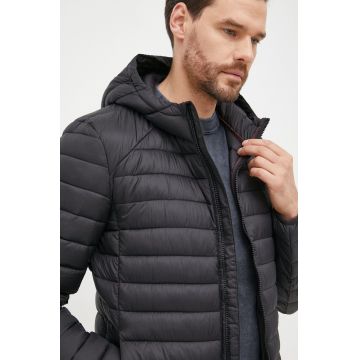 Sisley geaca barbati, culoarea negru, de tranzitie
