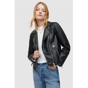 AllSaints geaca ramones femei, culoarea negru, de tranzitie