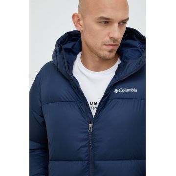 Columbia geacă Puffect Hooded Jacket bărbați, culoarea bleumarin, de iarnă 2008413