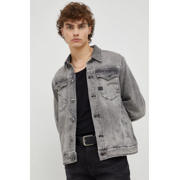 G-Star Raw geaca jeans barbati, culoarea gri, de tranzitie