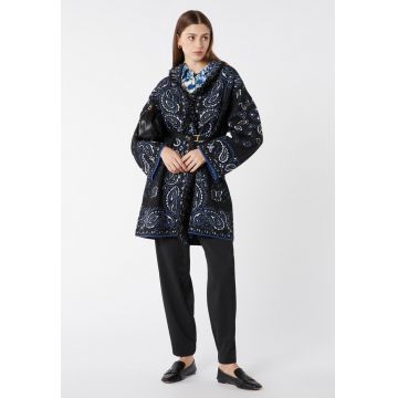 Jacheta din amestec de lana cu model paisley