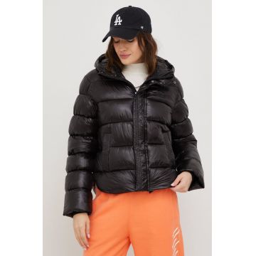 Superdry geaca femei, culoarea negru, de iarna