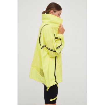 adidas by Stella McCartney windbreaker Truepace culoarea galben, de tranzitie, oversize