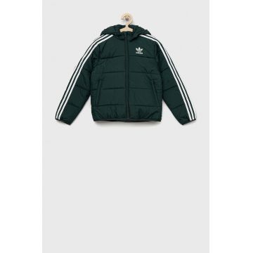 adidas Originals geaca copii culoarea verde