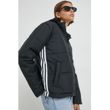 adidas Originals geaca femei, culoarea negru, de tranzitie, oversize