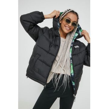 Fila geaca cu doua fete femei, culoarea negru, de iarna